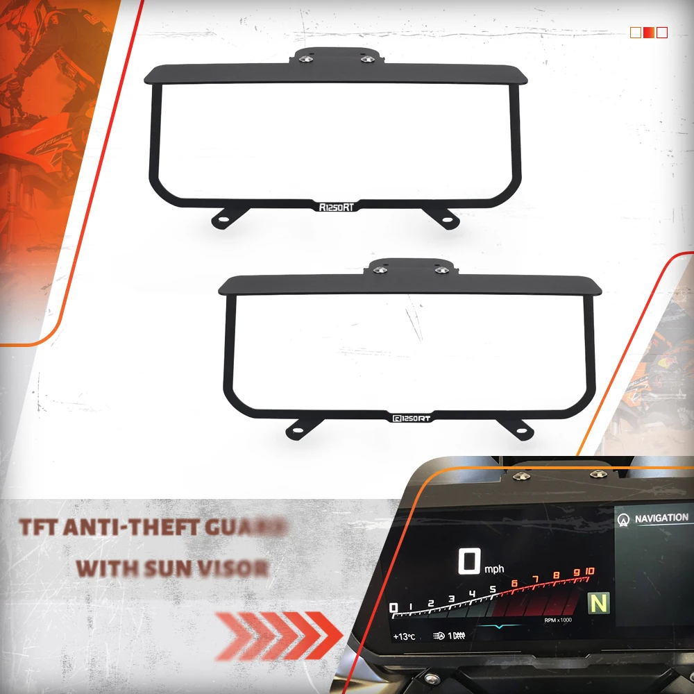

For BMW R 1250 RT CNC Aluminium Motorcycle Accessories TFT Anti-Theft Guard With Sun Visor Screen Protector Instrument Guard