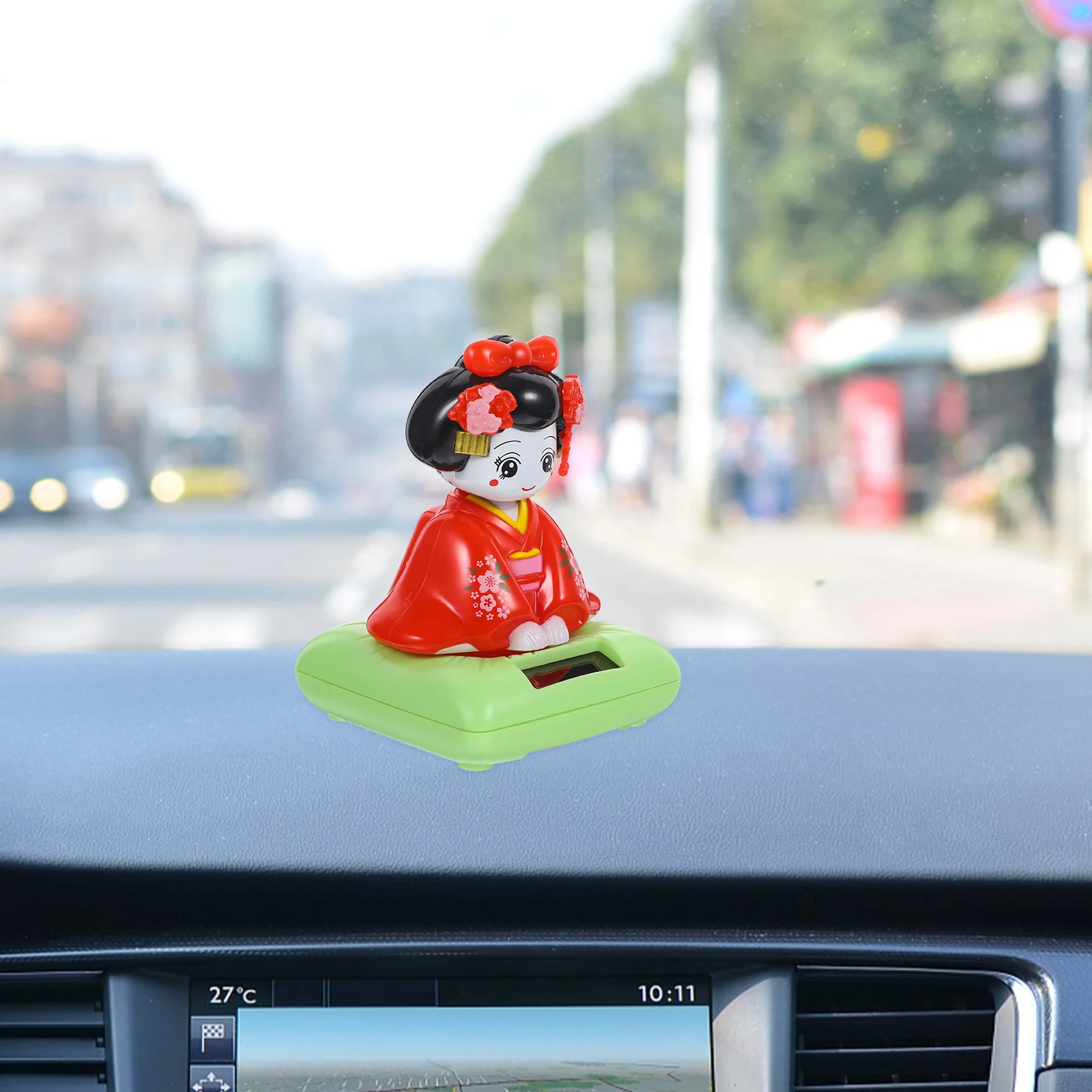 Dancing Girl Bobblehead Decorations Automotive Kimono Statue Shaking Figurines Plastic Craft Mini