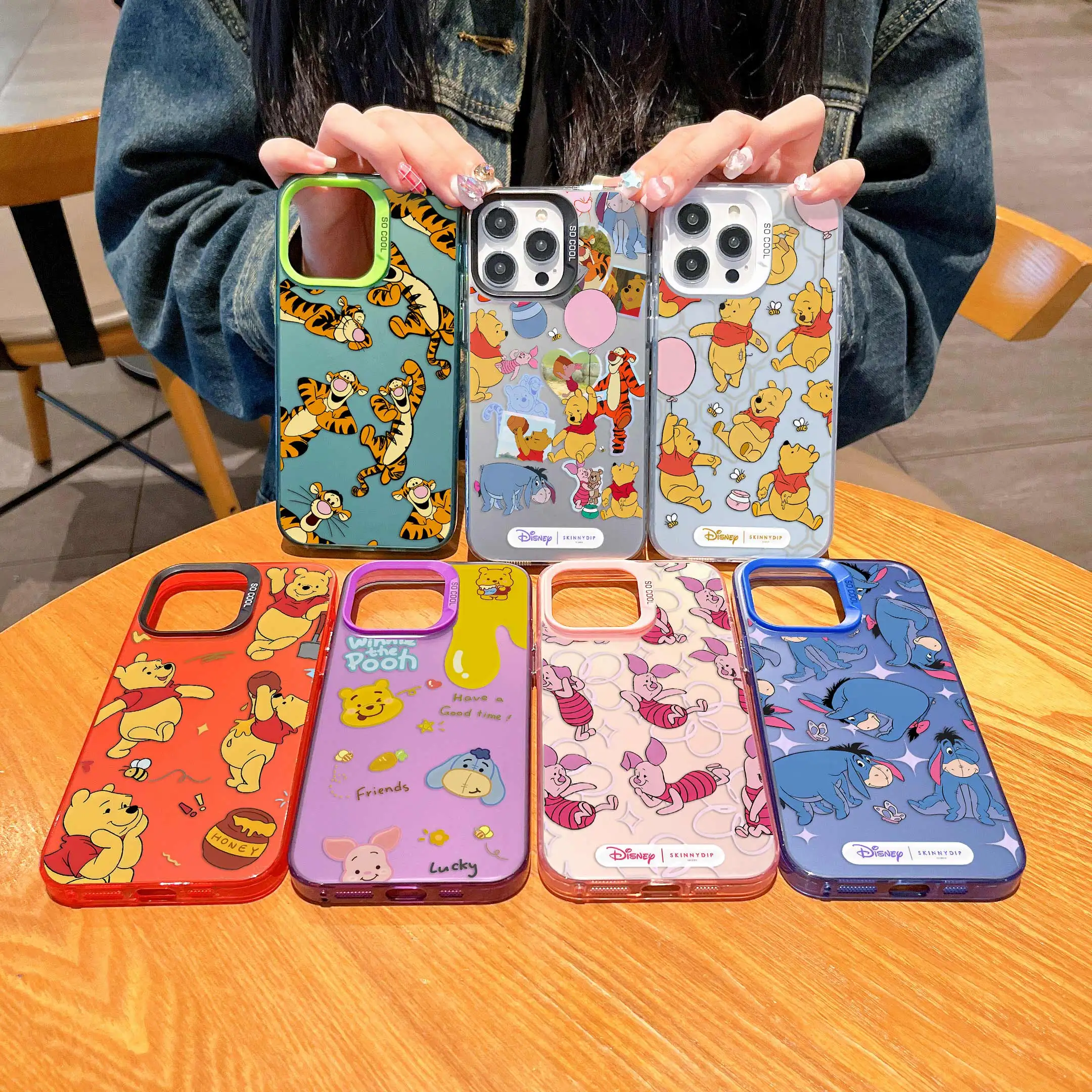 Disney Winnie The Pooh Phone Case For IPhone 16 15 14 13 12 11 Pro Max X XR XSMAX 8 7 Plus Candy Matte Shockproof Back Cover