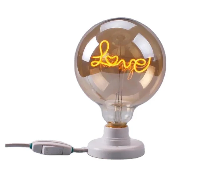 LED Retro Edison Ampul E27 220V 4W 8W Kısılabilir G125 Aşk lamba ışığı Vintage Akkor Dekorasyon Kapalı Tatil Düğün Parti