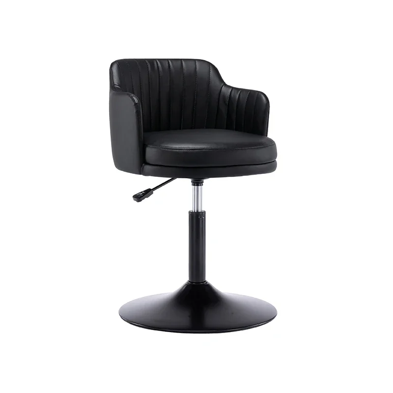 Leather Adjustable Metal Bar Ergonomic Chair Relaxing Swivel Round Backrest Bar Stools Taburete Alto Lounge Suite Furniture