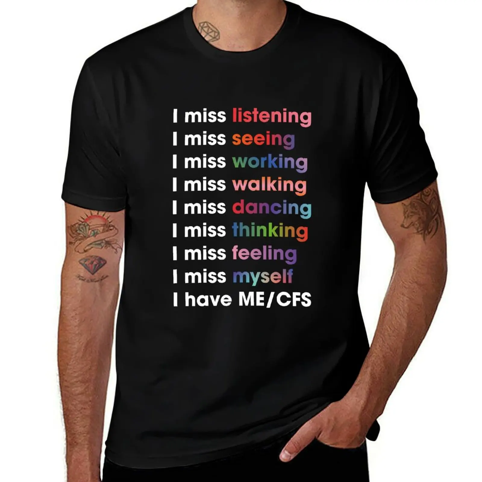 

I miss myself / I have ME/CFS T-Shirt graphic tee shirt summer clothes heavy weight t shirts for men