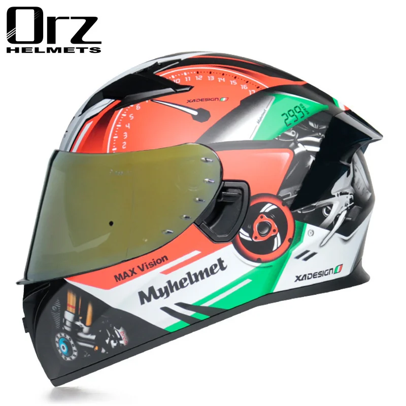 

DOT Full Face Motorcycle Helmet Racing Motocross Route Casque Moto Double Lens Visors Capacete Casco Off-road For MAN