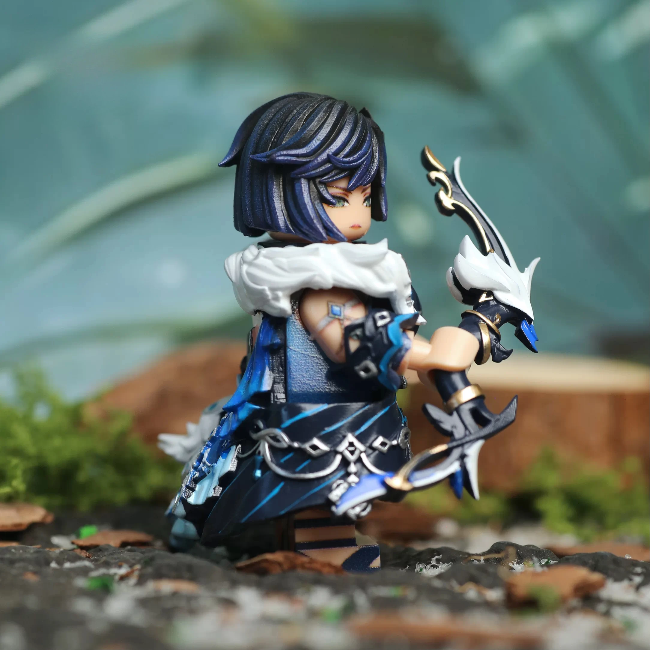 Genshin Impact Game Figure Yelan Peripheral ABS Model Building Block Builders Desktop Decoration Ornaments Birthday Gift Toys