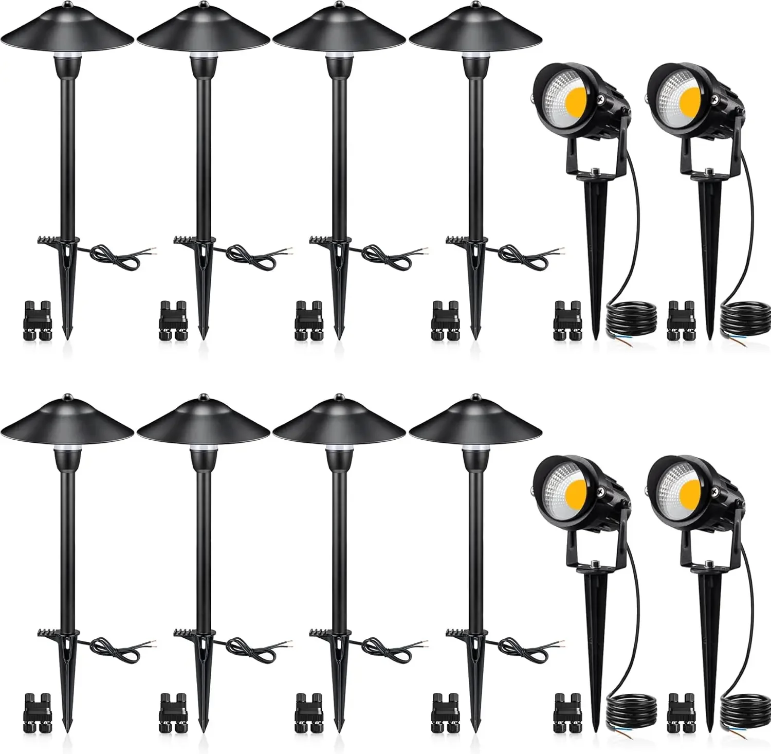 Low Voltage Pathway Lights 12V Landscape Lighting Kit Aluminum Low Voltage Landscape Pathway Lights with Stake Waterproof for Wa