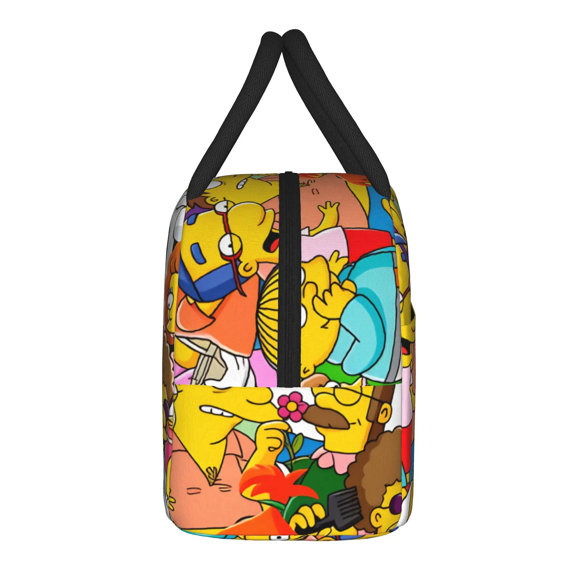 S-Simpsons Family Cartoon Characters Lunch Bag Kawaii Lunch Box For Child Picnic Portable Cooler Bag Waterproof Tote Food Bags