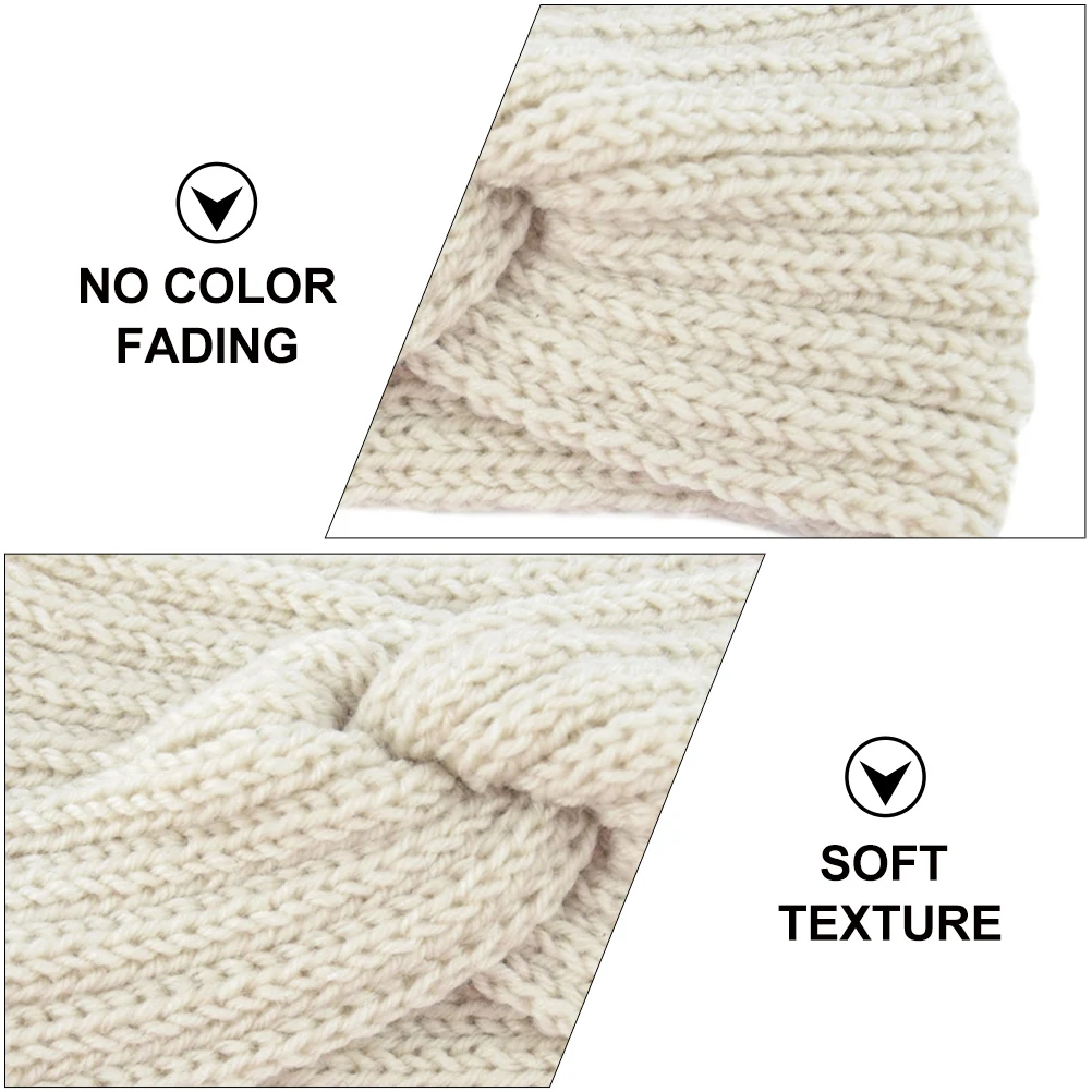 

4Pcs Woven Hairband Knitted Ear Headgear Winter Outdoor Anti-Skid Warm Breathable Headband for Hiking Camping Cycling