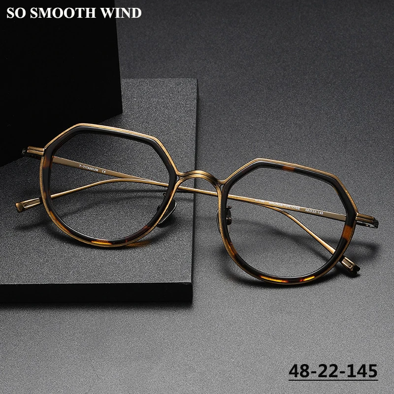 

Handmade Polygon Acetate Titanium Glasses Frame Men Women Simple Retro Prescription Eyeglasses Frame Myopia Optical Lens Eyewear