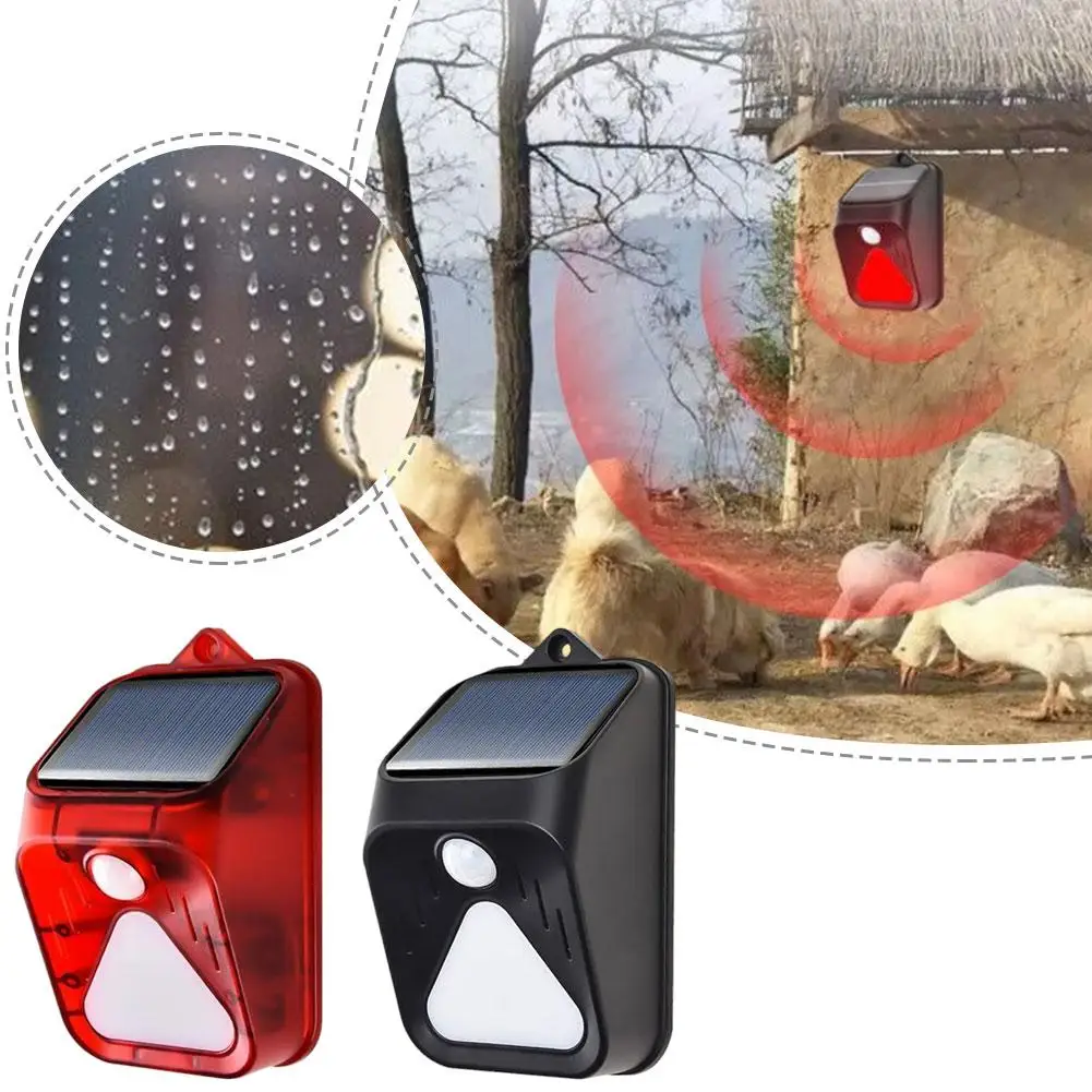 

Солнечная светодиодная сигнальная лампа, водонепроницаемая, высокий децибел, сильный свет, стробоскопическая сигнализация, интеллектуальное зондирование для домашнего сада, наружной безопасности