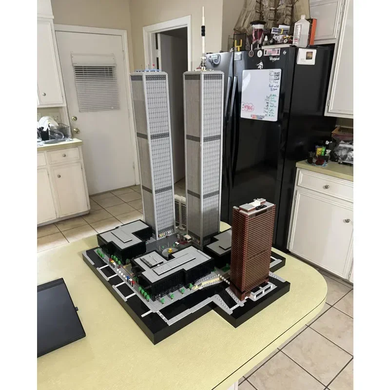 MOC-156123 مركز التجارة العالمية 1:650 تجميع خياطة بنة نموذج 12400 أجزاء MOC الإبداعية الاطفال بناء الالعاب العملاقة