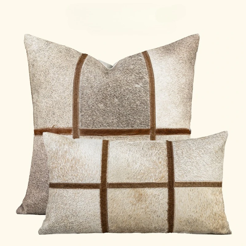 

30X50/48X48CM Rice Grey Splicing Throw Pillow Cover Modern Light Luxury Waist Cushion Cover Decor Home Decorative Pillowcase