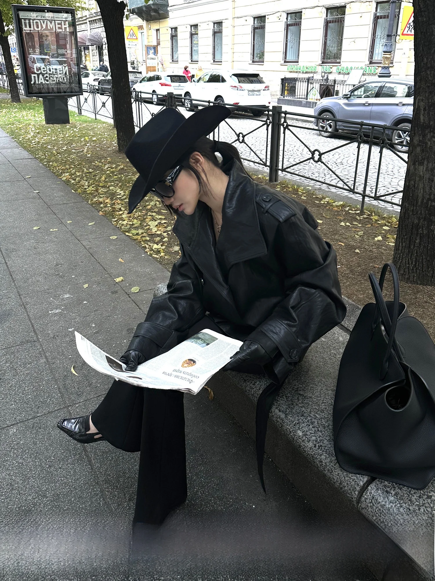 เสื้อแจ็คเก็ตหนัง Rovente Bla คอตั้งทรงหลวมสำหรับผู้หญิง สไตล์อเมริกันเรโทร แขนยาว แฟชั่นลำลอง