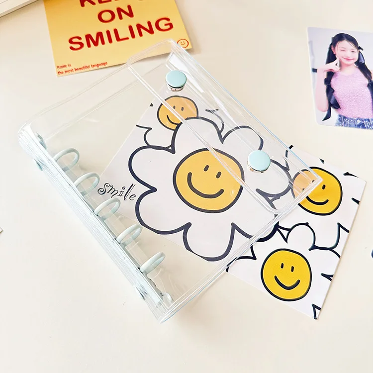 M5 Transparent Colored Loose Leaf 5-Hole Candy Colored Binder Cover Journal Sketchbook Accessories Diary Office Supplies