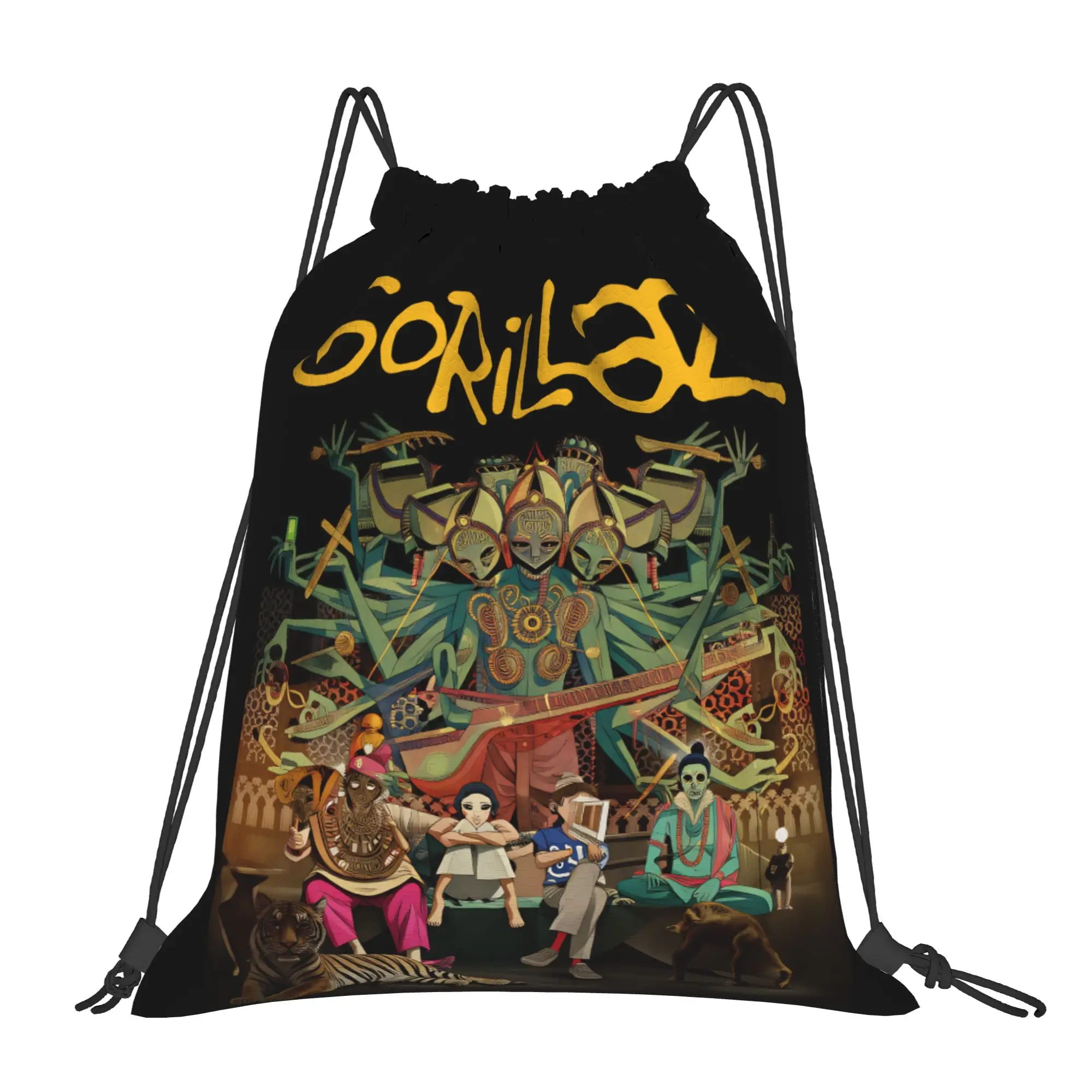 Gorillazs The Mountain Drawstring Bag  Retro Foldable Sackpack String Bags Couple Outdoor Beach Backpack