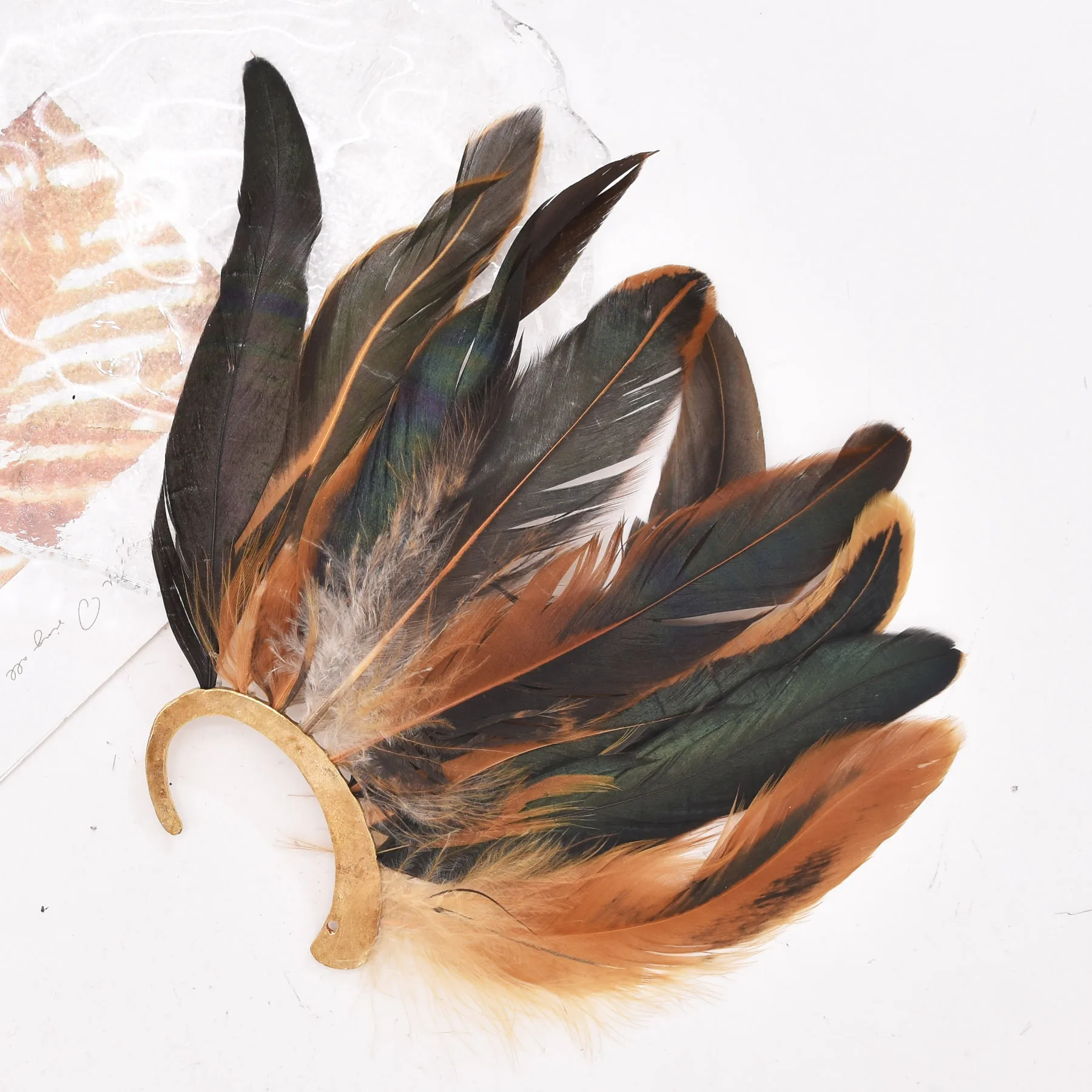 Feather Women Ear Cuff Bohemian Ethnic Exaggerated Statement Beach Party Clip Earrings Charms Indian Earrings Feminina