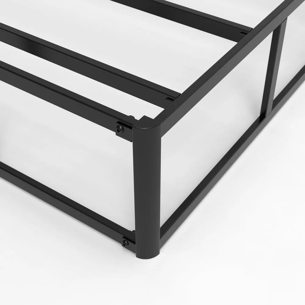 صندوق زنبركي عالي التحمل مقاس 9 بوصة لسرير كوين، قاعدة معدنية خالية من الضوضاء مع غطاء قماش، كريم أساس مرتبة سهلة التجميع باللون الأسود