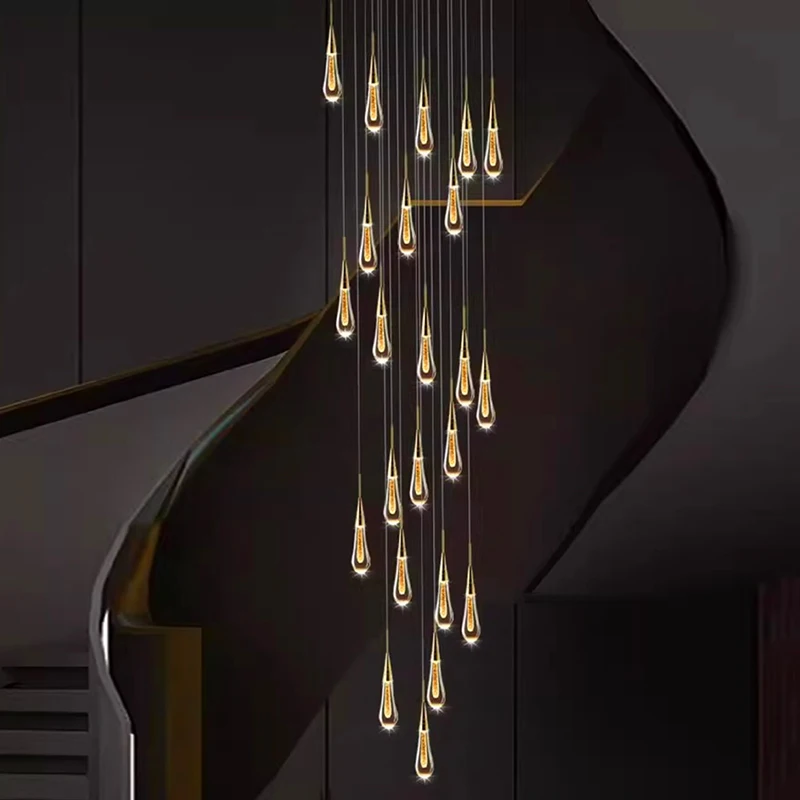 

Modern home decoration crystal chandelier, stair Pendant lamp, living room Pendant lights, interior lighting