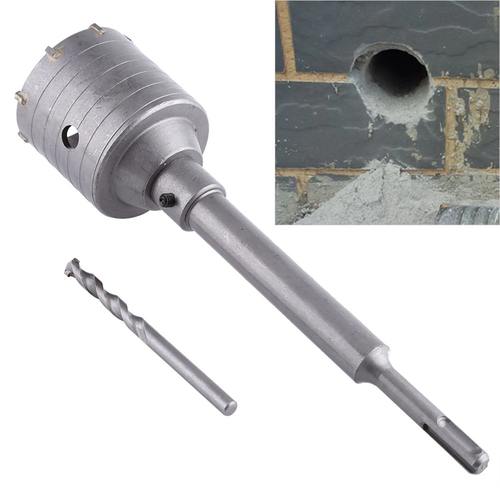 

ABRE-2X SDS Plus Shank Concrete Cement Stone 65Mm Wall Hole Saw Drill Bit 200Mm Rod Mark