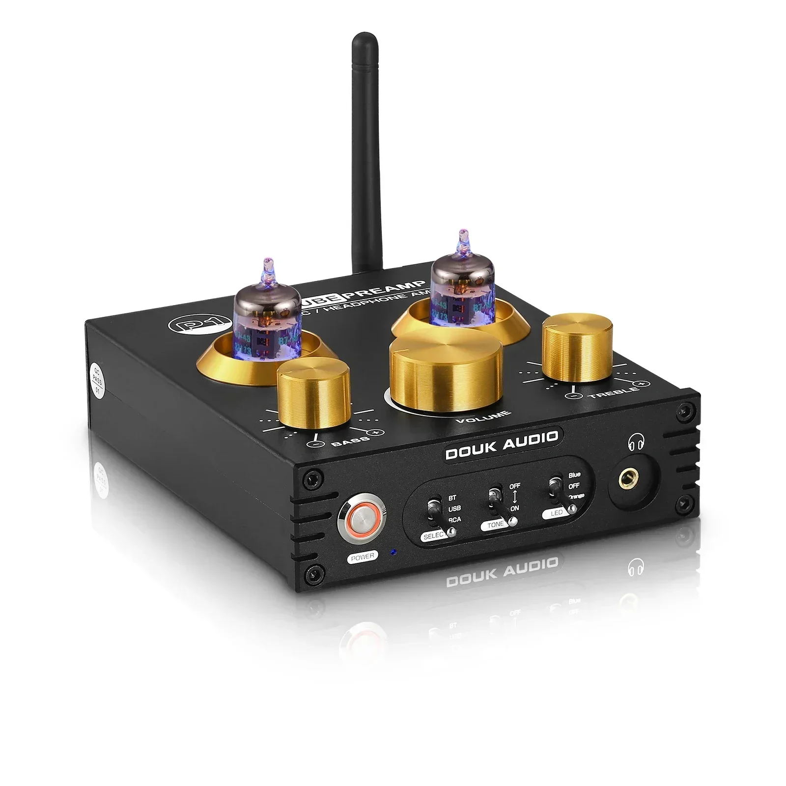 Douk audio HiFi Bluetooth 5.0 JAN 5654 Tube Vacuum Preamplifier USB DAC APTX Home Stereo Audio Preamp Headphone Amp