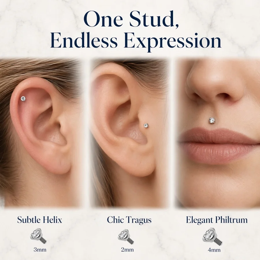 Thumbnail 3 - #23 Trending Ear Stud Piercings Right Now
