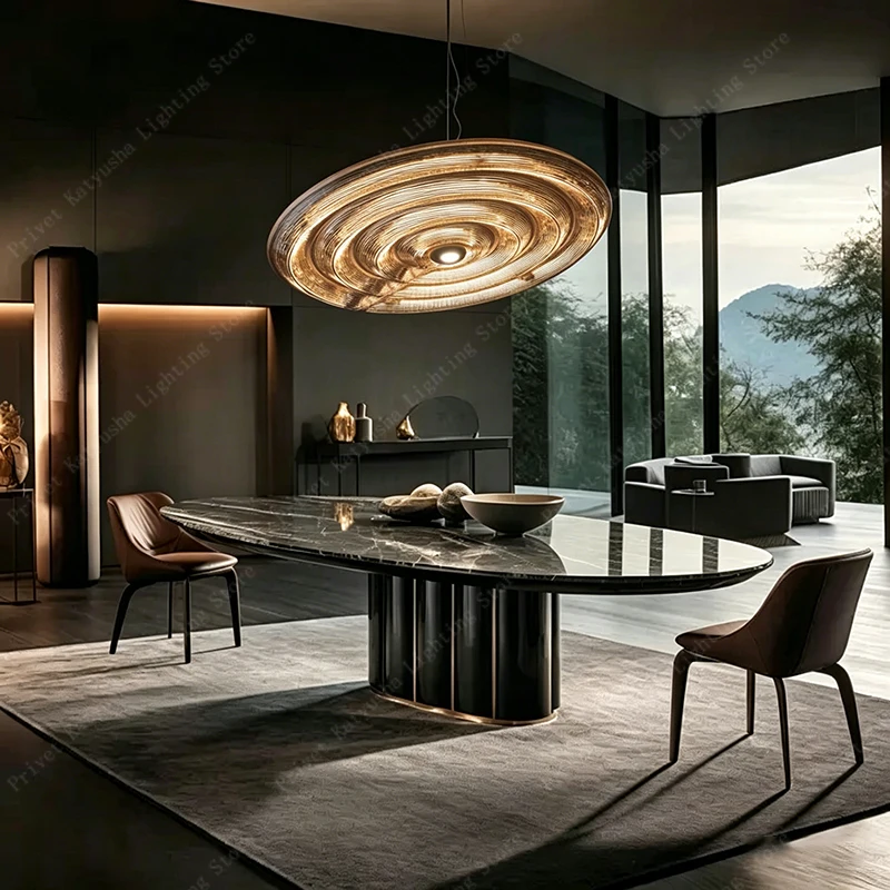 Denmark Luxury Amber Pendant Lights Round Glass Hanging Lamp over Dining Table Bar Kitchen Island Easy Installation Lampen