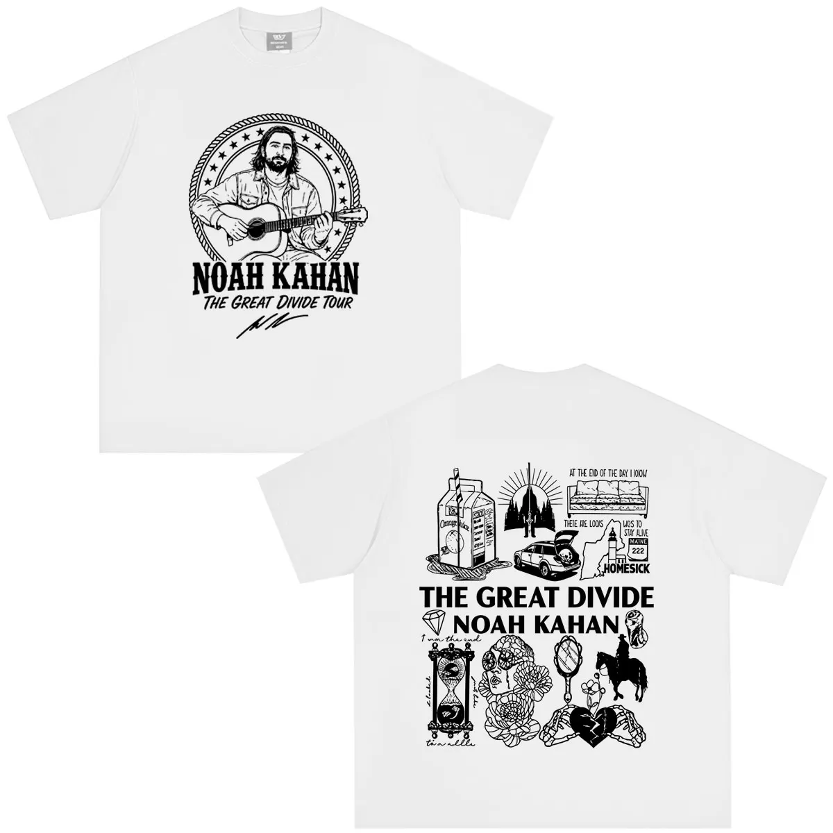 Noah Kahan The Great Divide Tour 2026 Merch T-shirt Men Women Fashion T-shirt Casual Cotton Oversized Vintage T-shirts Fan Gifts