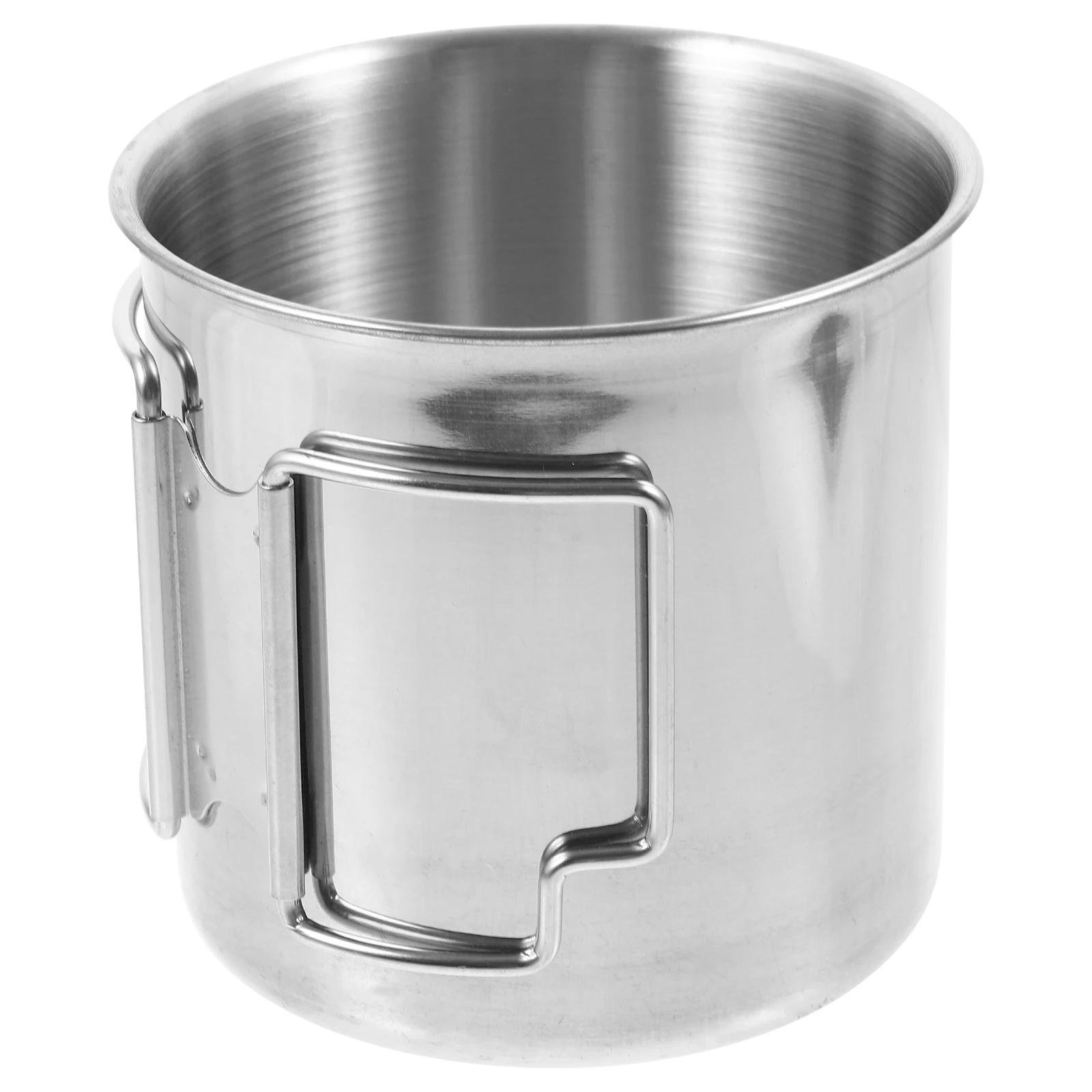 

Stainless Steel Water Cup 10cm Portable Camping Mug Folding Handle for Coffee Beer Juice Outdoor Picnic Hiking Travel Metal
