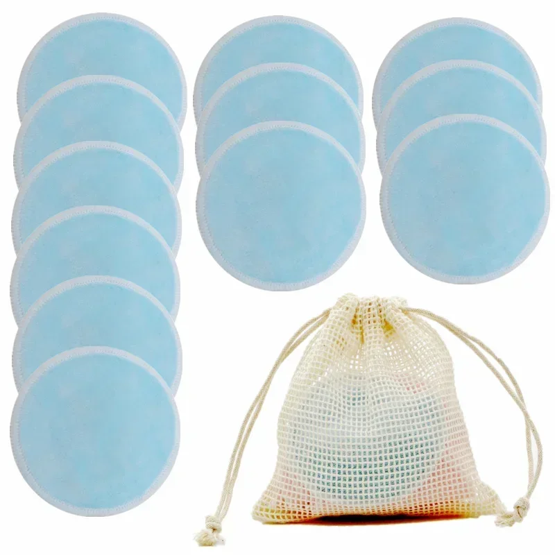 빨 수있는 50pcs 재사용 가능한 라운드 대나무 메이크업 제거 도구, 클렌징 페이셜 코튼, 메이크업 리무버 패드