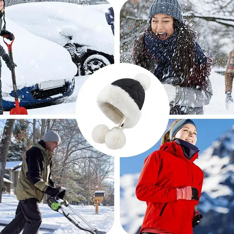 Peruvian Hat Pompom Winter Warm Hat With Ear Protection Snow Hat For Outdoor Activities Daily Beanies For Women Girls