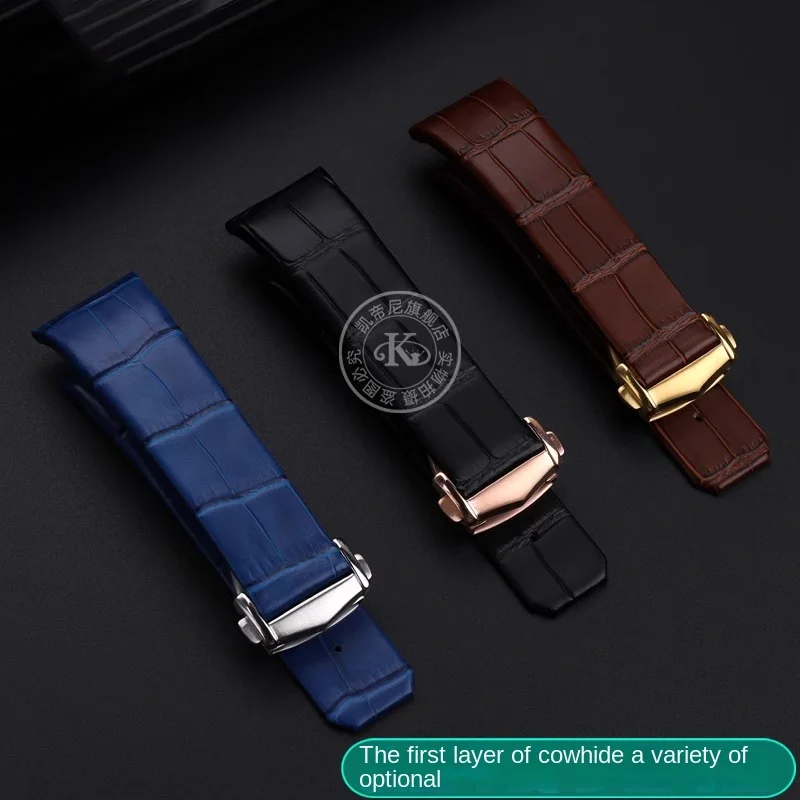 Correa de cuero para Omega Constellation Double Eagle 123,20 interfaz cóncava correa de reloj pulsera para hombres y mujeres 25mm 23mm