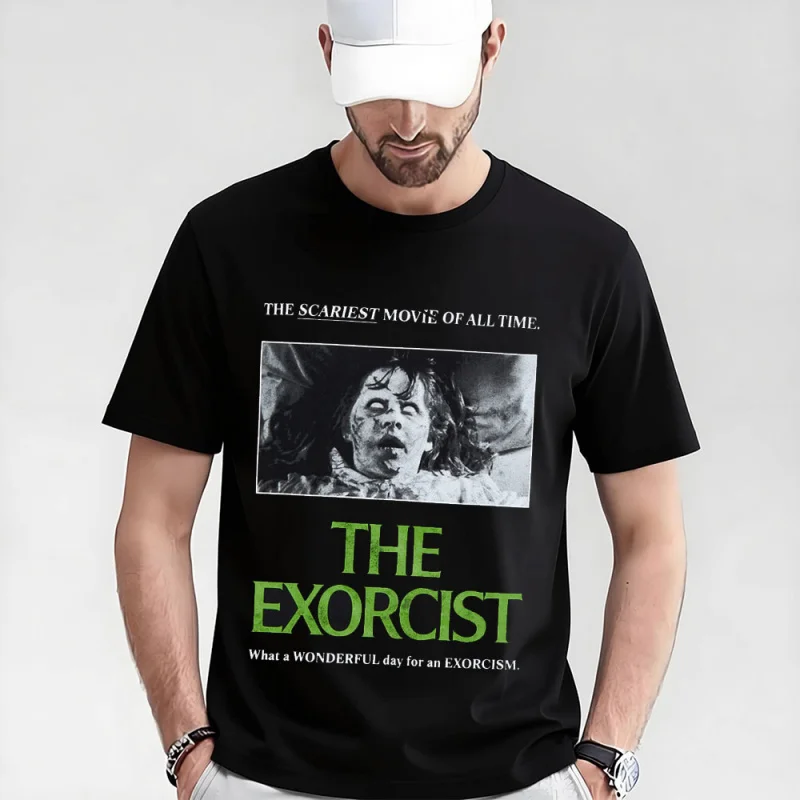 

Retro Horror Movie The Exorcist 0317 Sacry Halloween Gift t shirt Supernatural Darkness World Graphic Clothes Large size Tops