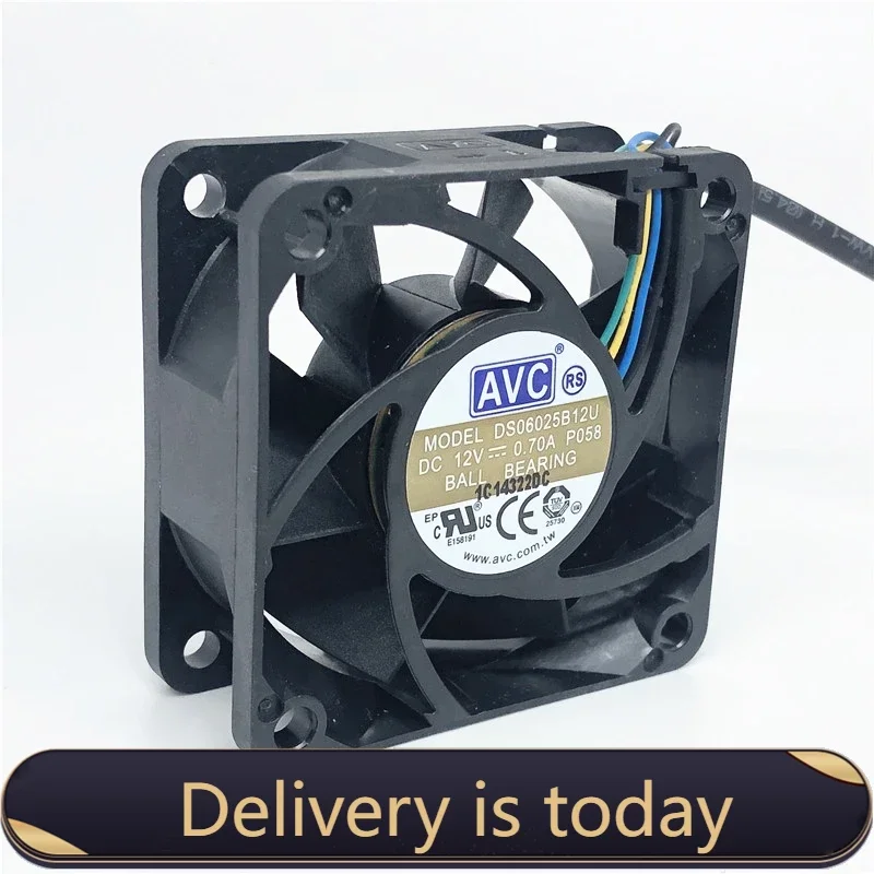 

New Ball Bearing AVC DS06025B12U 12V 0.7A 6025 60MM 60x60x25MM CPU Fan Computer Case Cooling Fan With 4PIN PWM