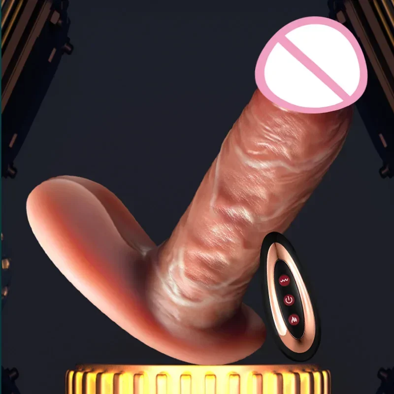 Realistic Thrusting Dildo Remote Control Vibrator Penis Telescopic Wearable Dick Women Telescopic Adult Sex Toy for Female Cock