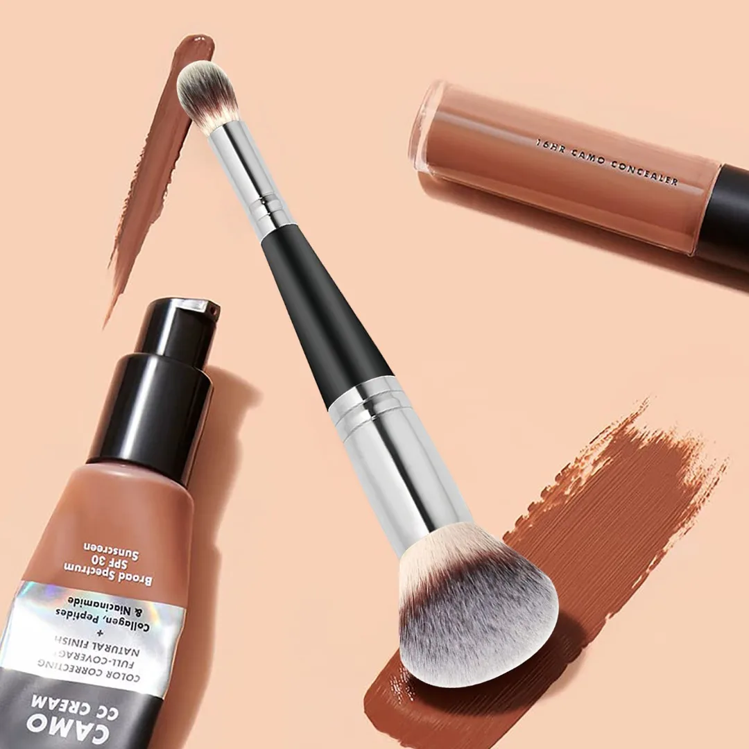 

1PC Double Head Professional Makeup Brushes 2 In 1 Foundation Brush Concealer Highlighter Powder Blush Brush Beauty Make Up Tool