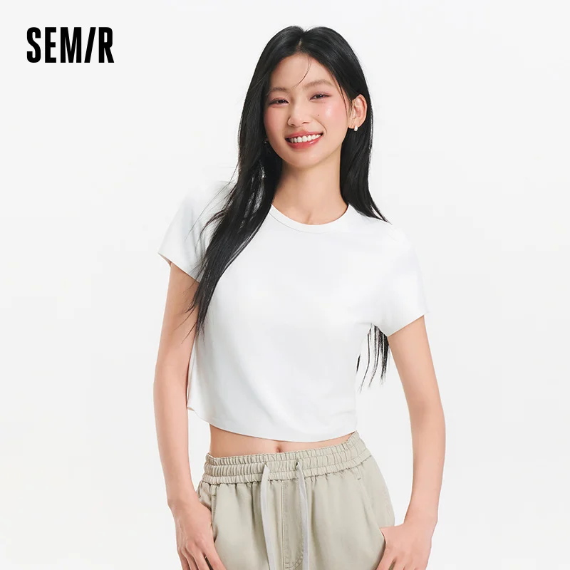 Semir Women Tshirt Moisture Wicking Quick Dry UV Protection Solid Petite 2026 Summer Basic Casual Style Slim Soft Comfy Top
