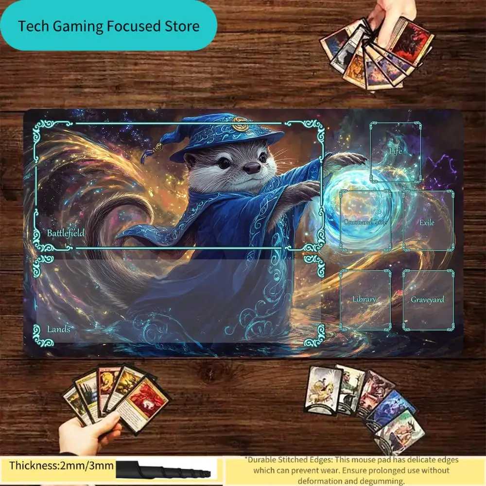 Magic Card Playmat with zone Otter Magician anime MTG playma