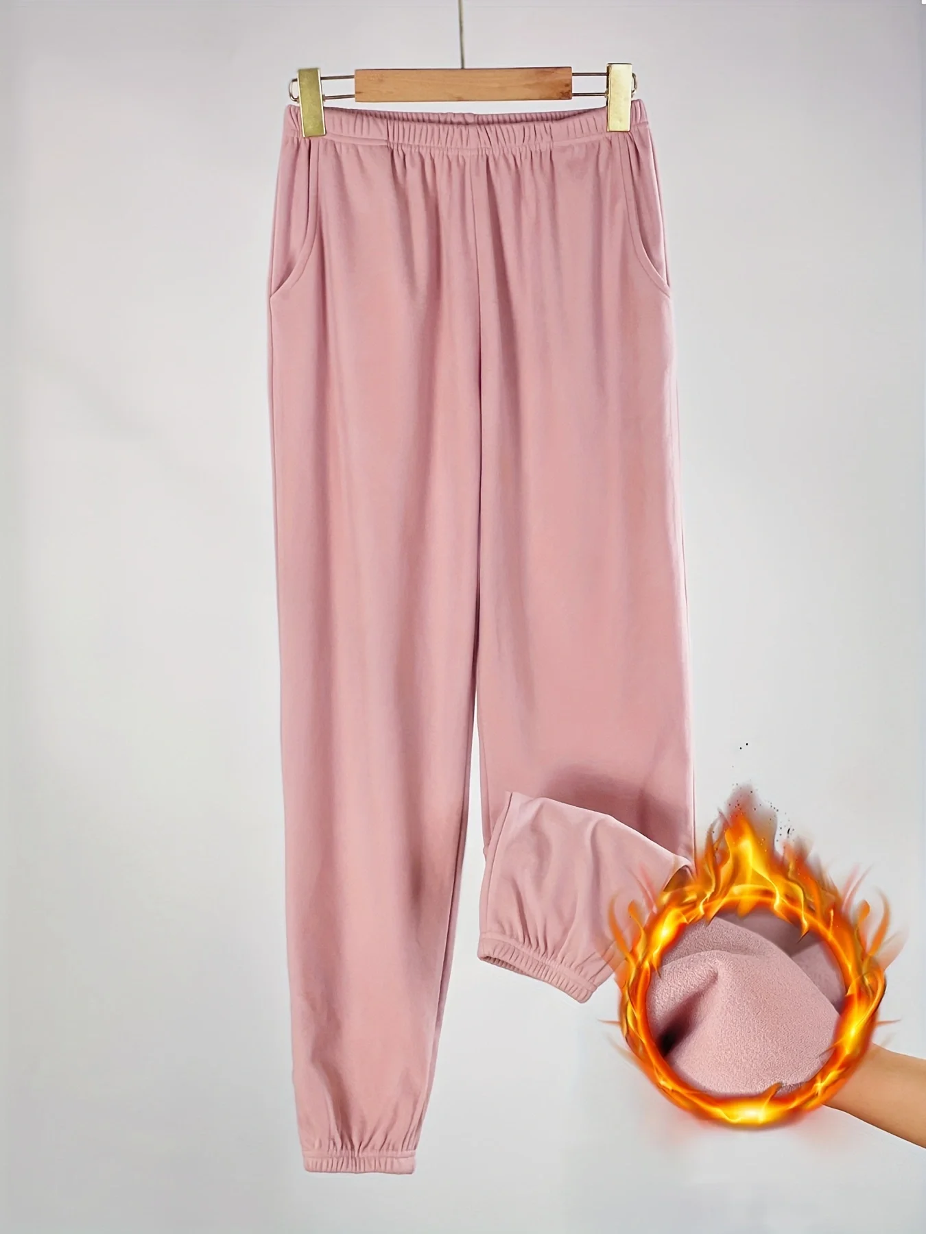 Spring-summer-autumn winter women's casual flannel solid-color long pants home wear nightwear