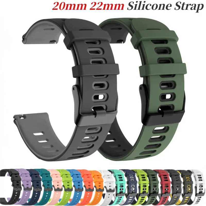 22mm 20mm Silicone Strap for Samsung Watch 7/6/5/4 6 4 Classic Huawei Watch 4/3/GT3-2 Sport Bracelet Belt Amazfit GTR/GTS Correa