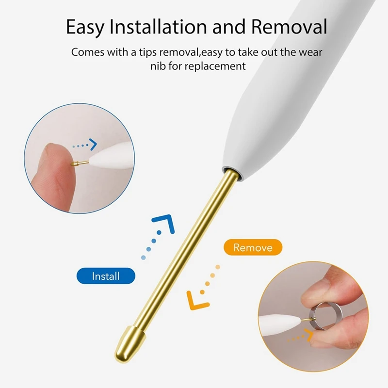 AU61-For Remarkable 2 Pen Tips,Metal Remarkable Pen Tips,Replacement Tips/Nibs Refill Accessories 12Pcs