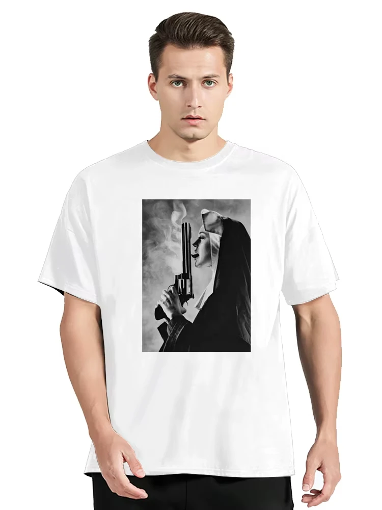 

Novelty Nun Print Unisex T-shirt Lascivious-deep Platform Religious TShirt Summer Cotton T Shirt Oversized Tees Top Men Clothing