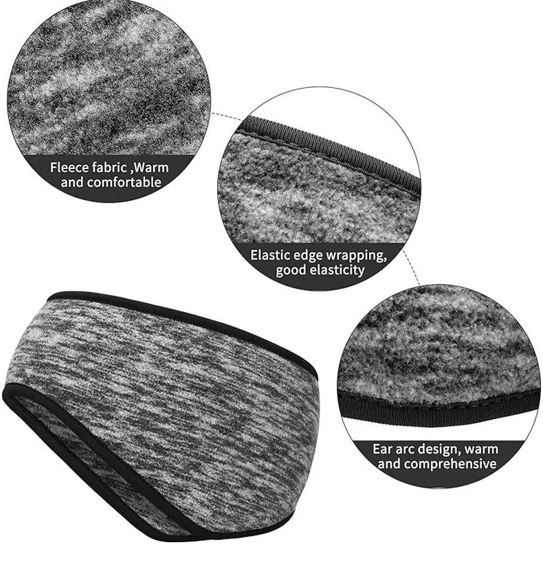 Outdoor Sport Haar Schweiß Fleece Ohr Abdeckung Frauen Männer Laufende Stirnband Ohr Wärmer Winter Schweißband Ohrenschützer Yoga Stirnband – Detail 13