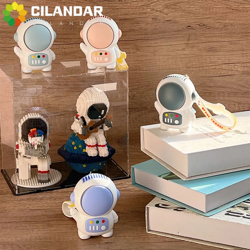 USB Rechargeable MINI Handheld Fan Outdoor travel Portable Wireless fan Mute bladeless fan Gift Cute Astronaut Kids Student Fan