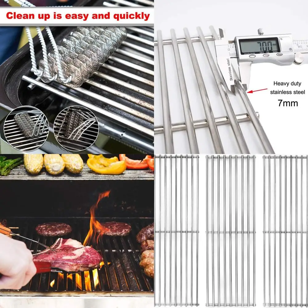 

3-Pack 19.25 Stainless Steel BBQ Grill Grates for Kenmore 141.16655900, 141.17677, Kirkland CG107ALP, Master Forge 288994 & More
