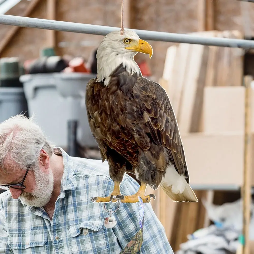 البومة الرياح الرنين مع أجراس الطيور Repel البومة الفزاعة مقاوم للماء مستطيل وهمية الطيور تخويف جهاز معلق الطيور مبيد الحشرات الفناء #5