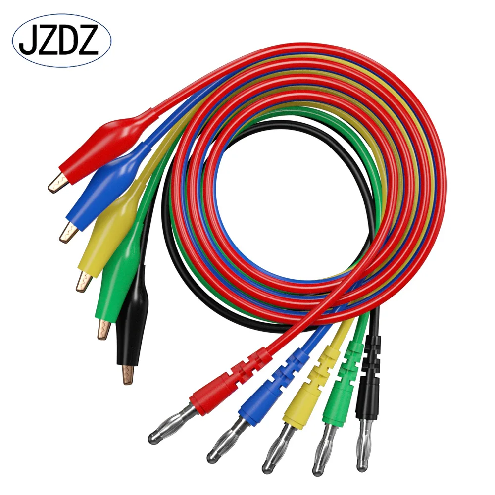 JZDZ Multimeter 100cm Test Lead Kit Alligator Clips to 4MM Banana Plug Test Probe Kit Electrical Test Tools JT8009