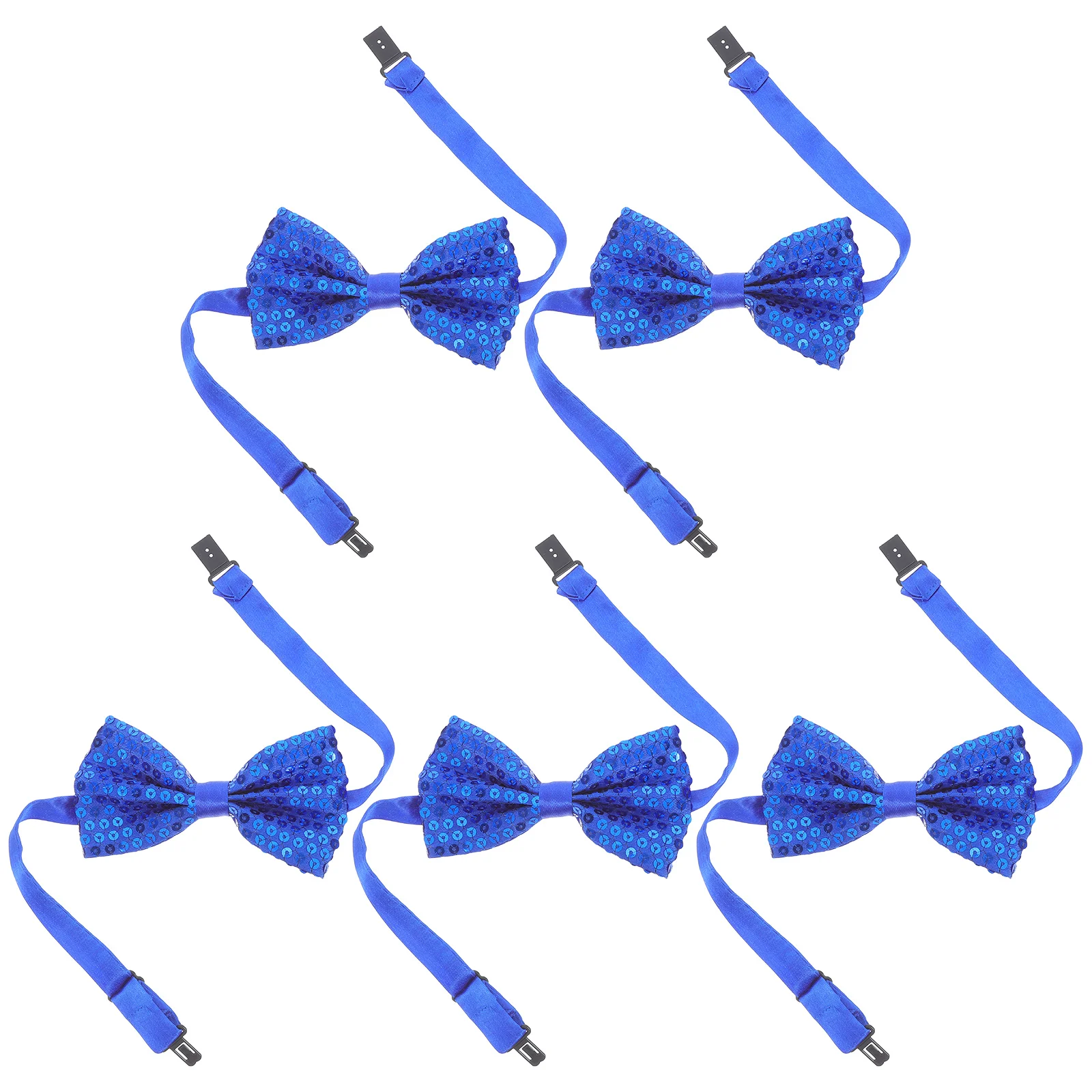 Gravata borboleta brilhante para crianças, 5 peças, lantejoulas brilhantes, ajuste ajustável, perfeito para apresentações de palco, festas de formatura, roupas diárias