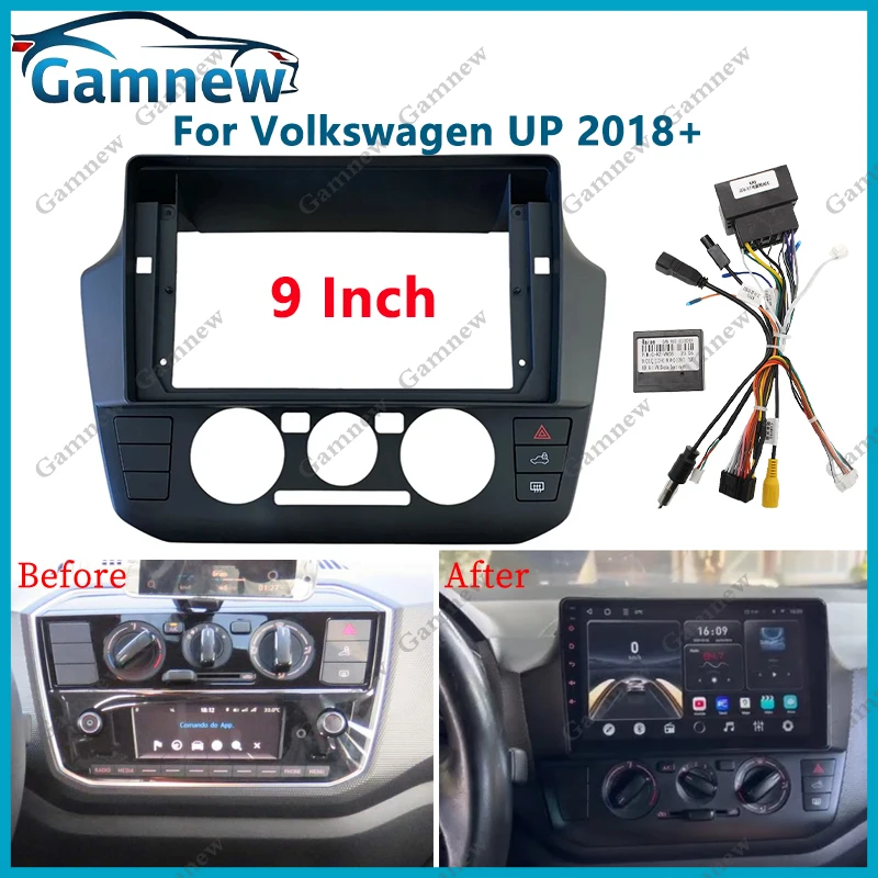 

9 Inch Car Frame Fascia Canbus Box Adapter For Volkswagen UP 2018+ Android Radio Dash Fitting Panel Kit