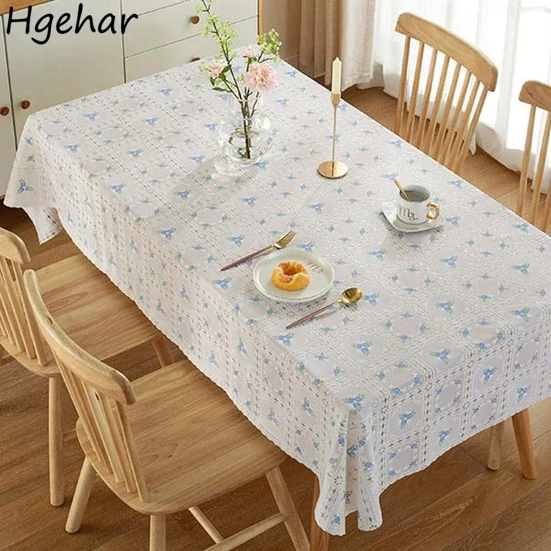 Decorative Table Cloth PVC Floral Dining  Cover Antifouling Rectangular Waterproof Nappe De  Household Banquet Wedding