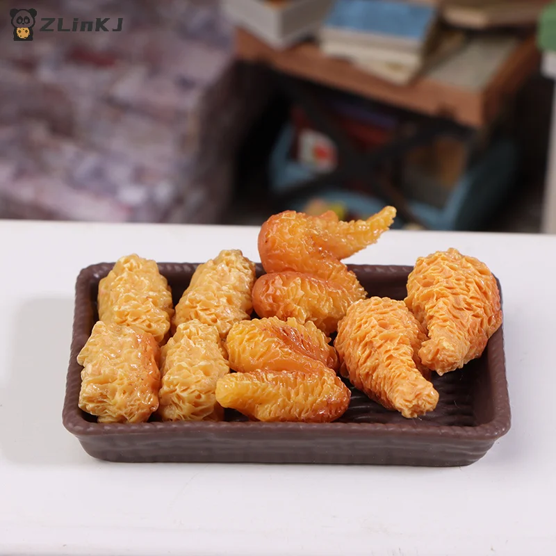 ▶ 1 مجموعة صغيرة محاكاة الدجاج المقلي المنمنمات الغذاء بيت الدمية ديكور DIY لوازم نموذج الغذاء زخرفة لعبة دمية الملحقات #1