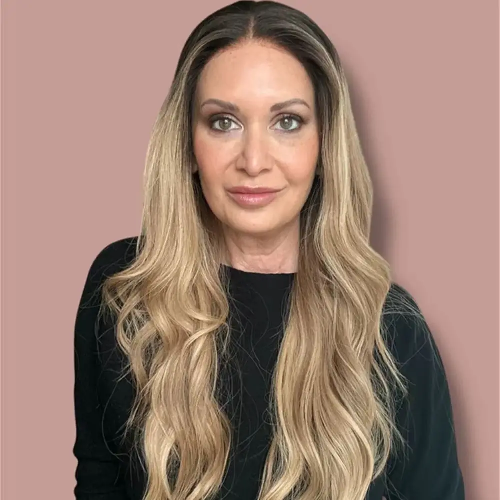Dark Roots Ombre Blonde with Brown Streaks Synthetic HD Lace Front Wig Party Daily Cosplay Heat Resistant Fiber Wig Body Wave